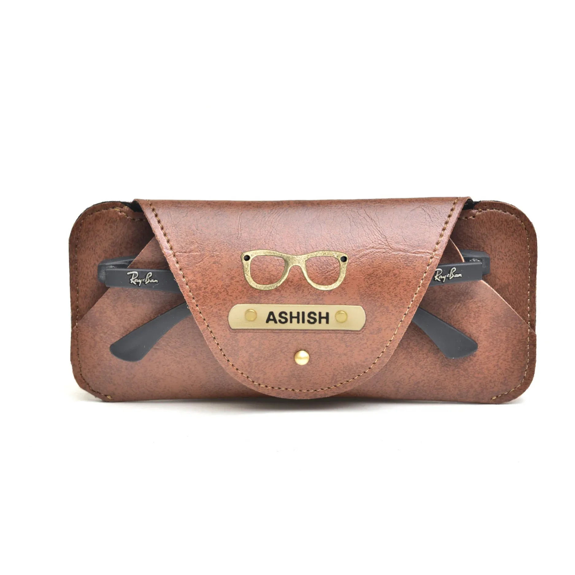 Personalized Stylish Eyewear Case - Tan