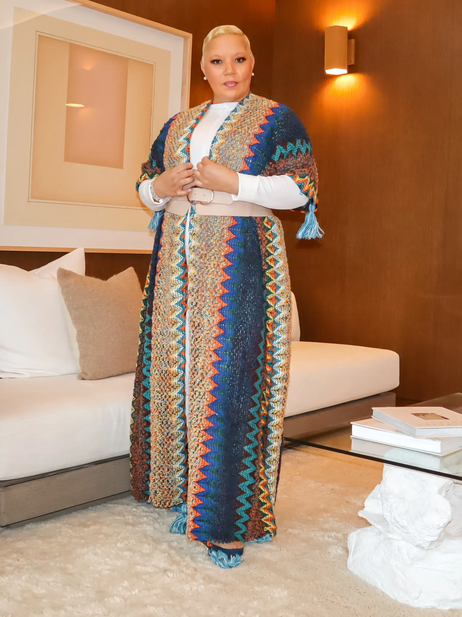 Portia Knitted Robe (Blue)
