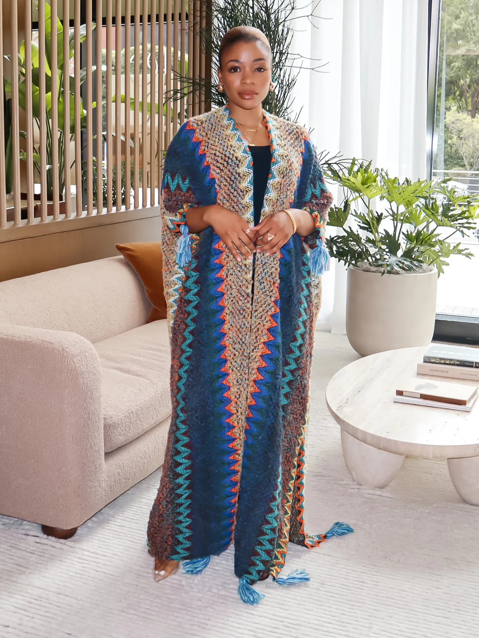 Portia Knitted Robe (Blue)