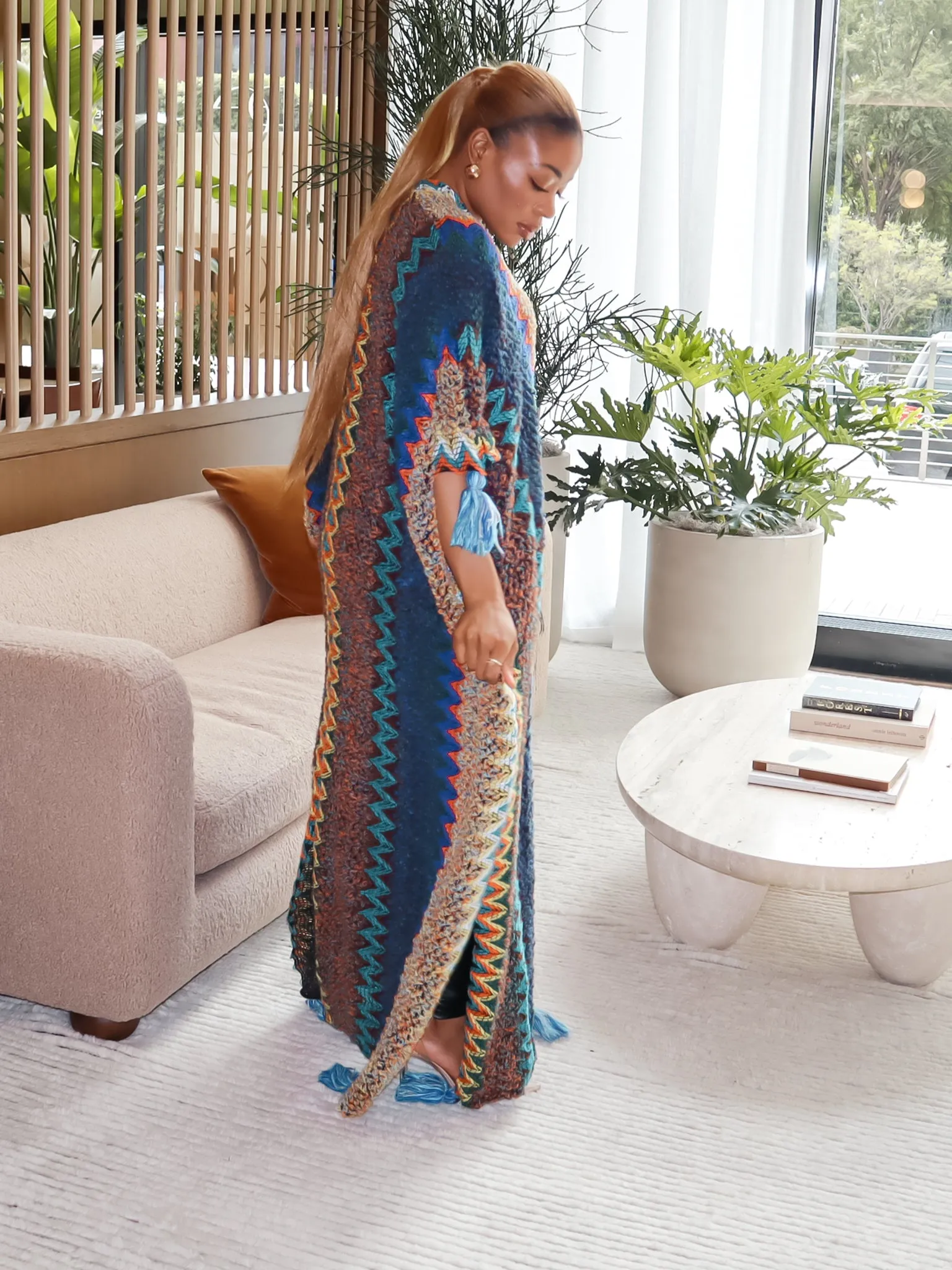 Portia Knitted Robe (Blue)