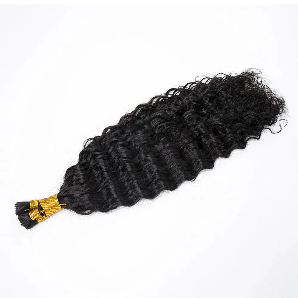 Pre-Divided Double Drawn Burmese Water Wave Human Hair Bulk