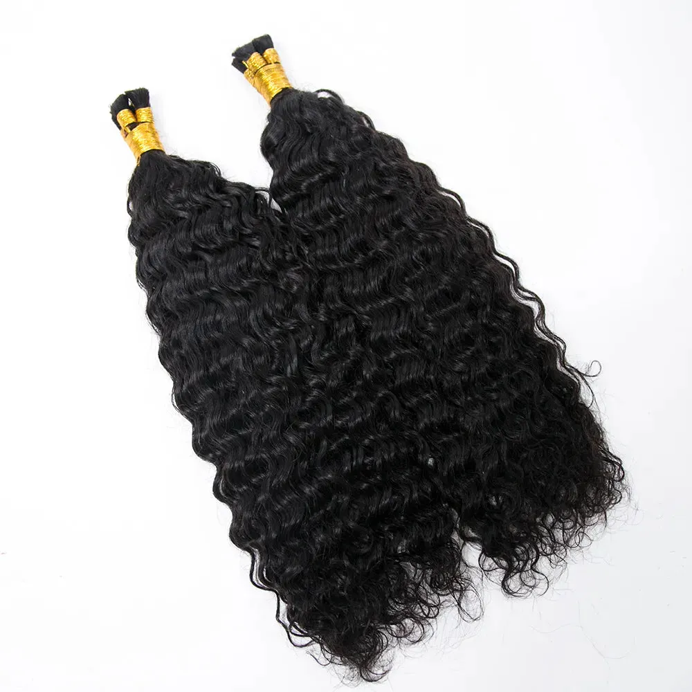 Pre-Divided Double Drawn Burmese Water Wave Human Hair Bulk
