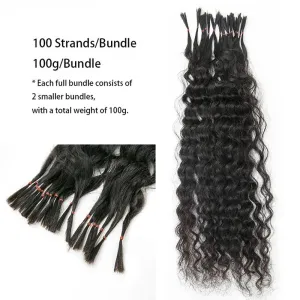 Pre-Divided Double Drawn Burmese Water Wave Human Hair Bulk
