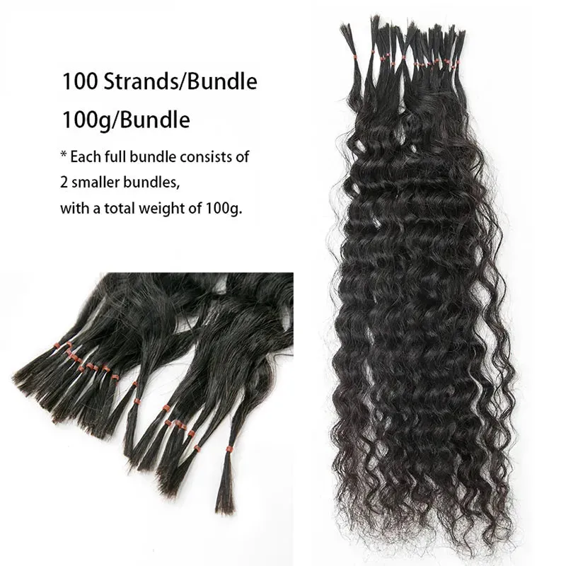 Pre-Divided Double Drawn Burmese Water Wave Human Hair Bulk