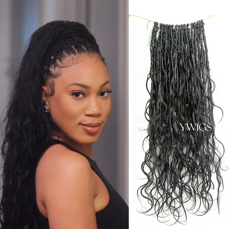 Pre-looped Crochet Boho Locs with Body Wave Virgin Human Hair Curls