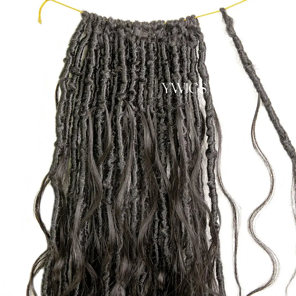 Pre-looped Crochet Boho Locs with Body Wave Virgin Human Hair Curls