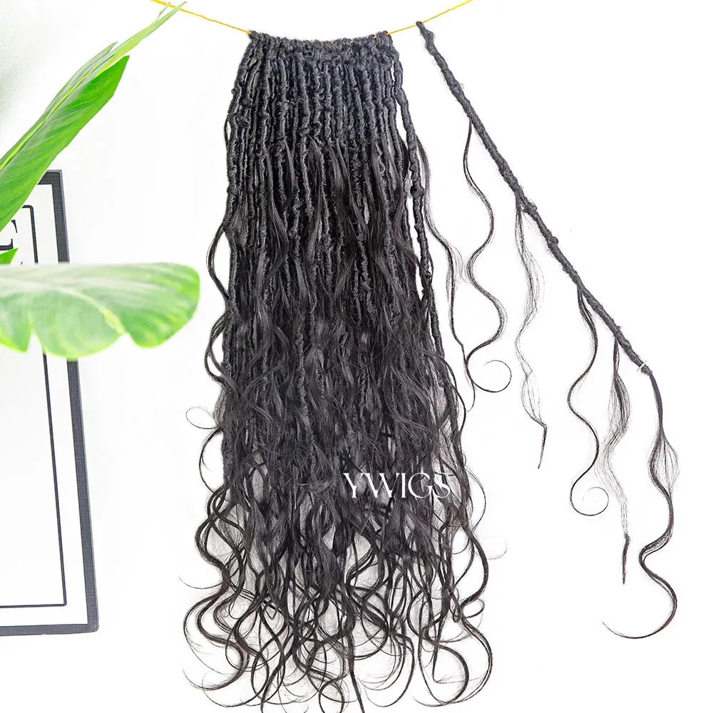 Pre-looped Crochet Boho Locs with Body Wave Virgin Human Hair Curls