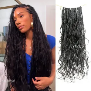 Pre-looped Crochet Boho Locs with Body Wave Virgin Human Hair Curls
