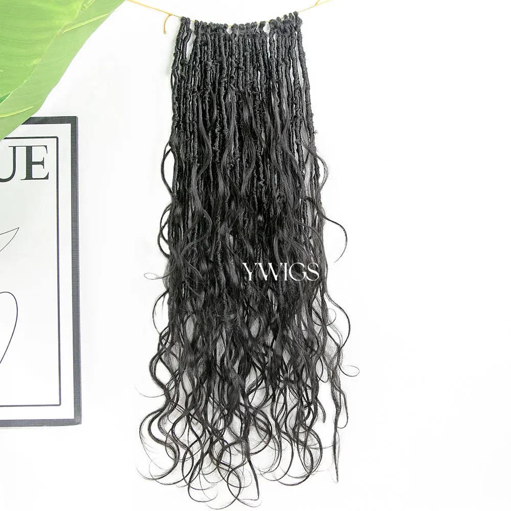 Pre-looped Crochet Boho Locs with Body Wave Virgin Human Hair Curls