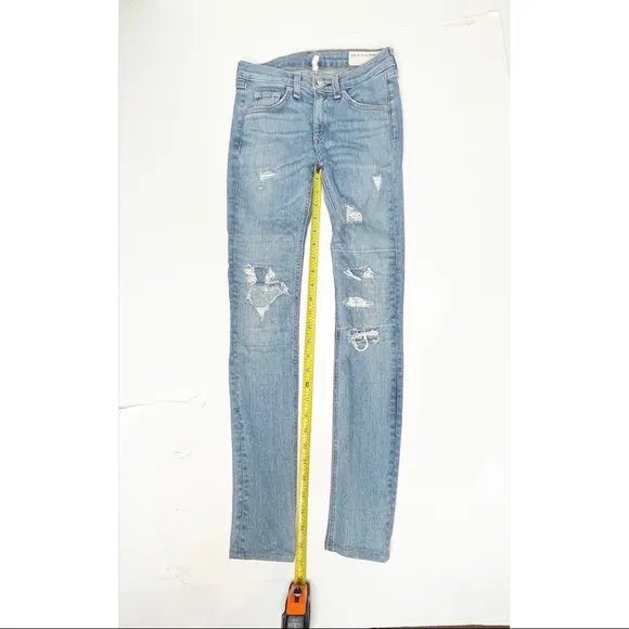 Rag   Bone Super Skinny Distressed Destructed Jeans 25