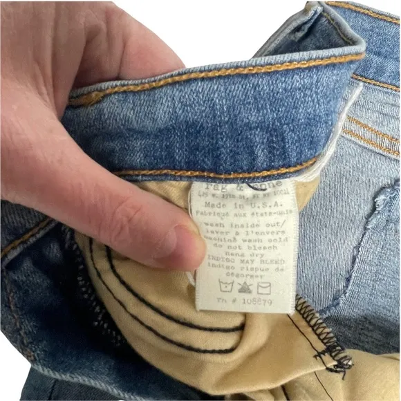 Rag   Bone Super Skinny Distressed Destructed Jeans 25