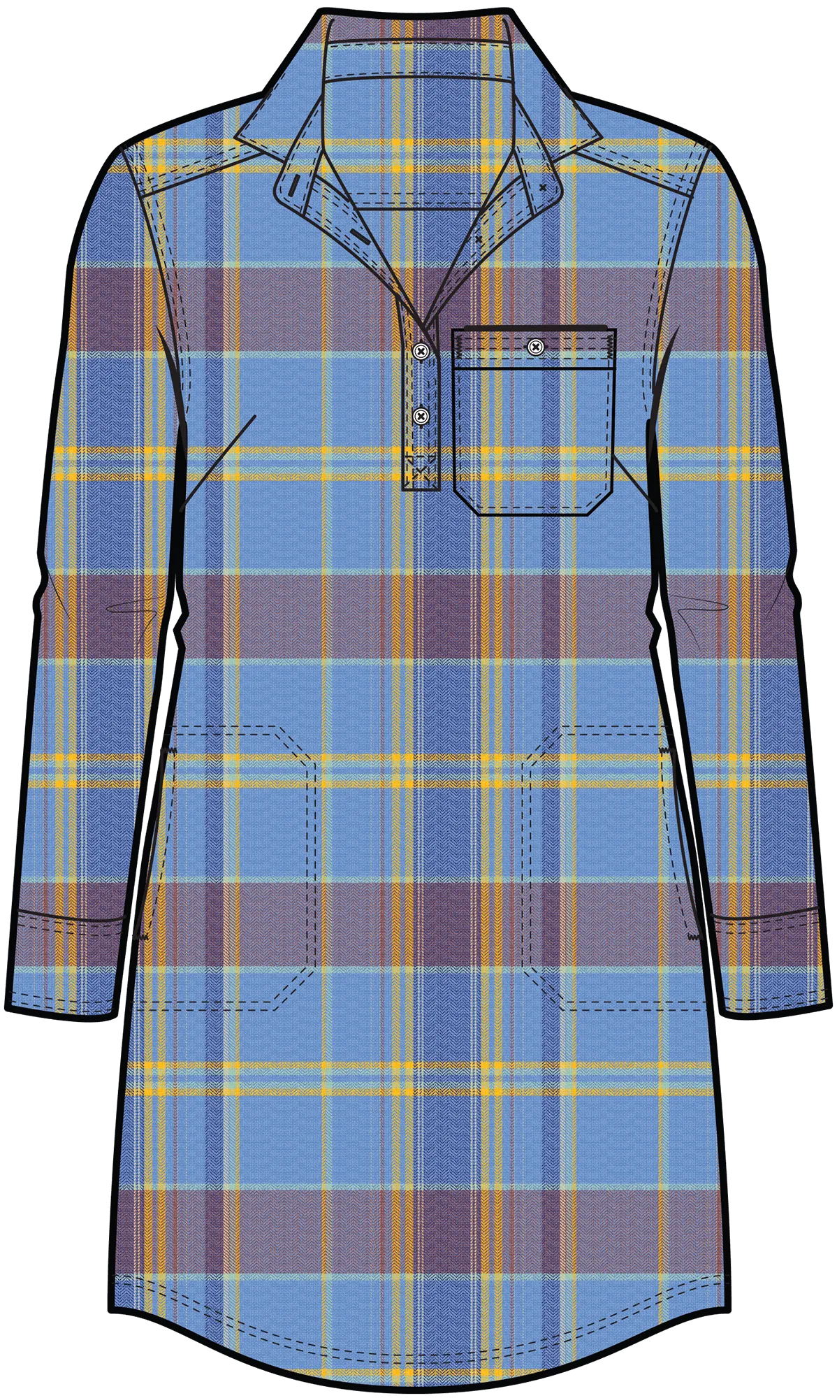 Re-Form Flannel Popover Shirt Dress - SALE