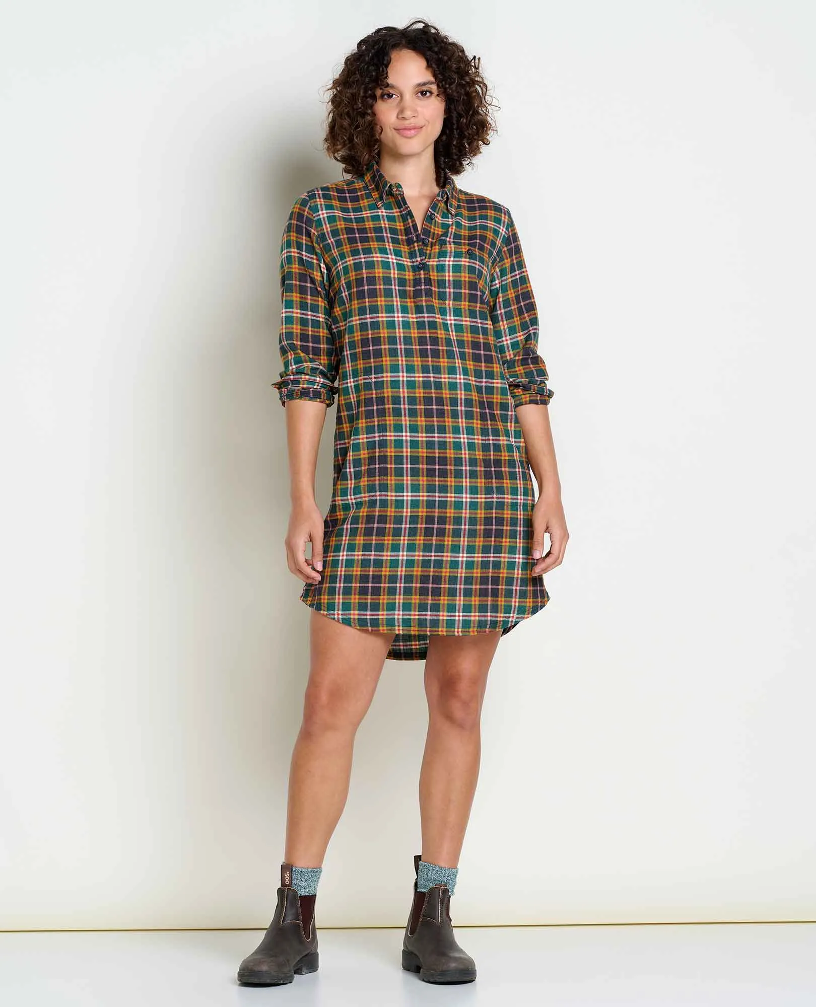Re-Form Flannel Popover Shirt Dress - SALE