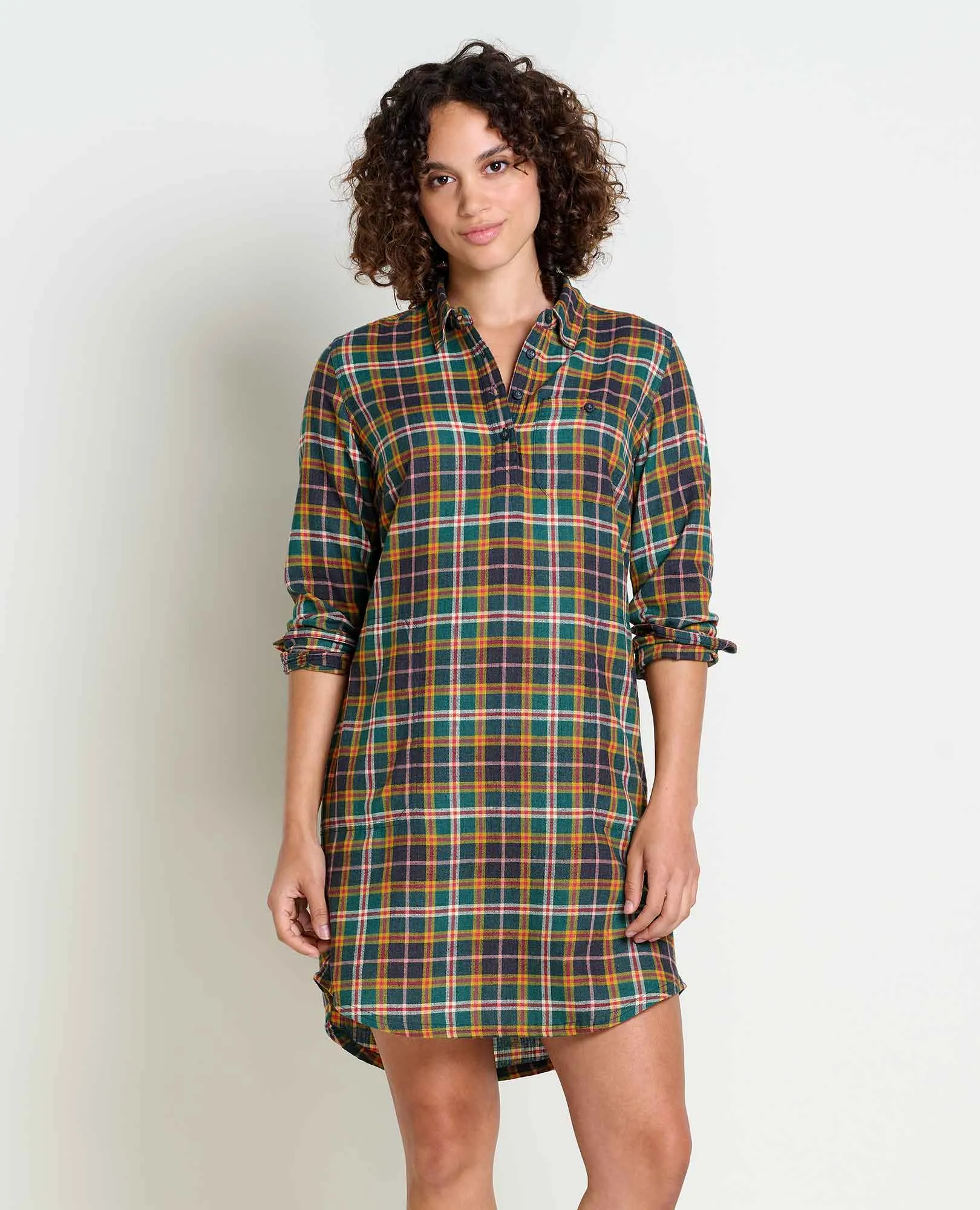 Re-Form Flannel Popover Shirt Dress - SALE