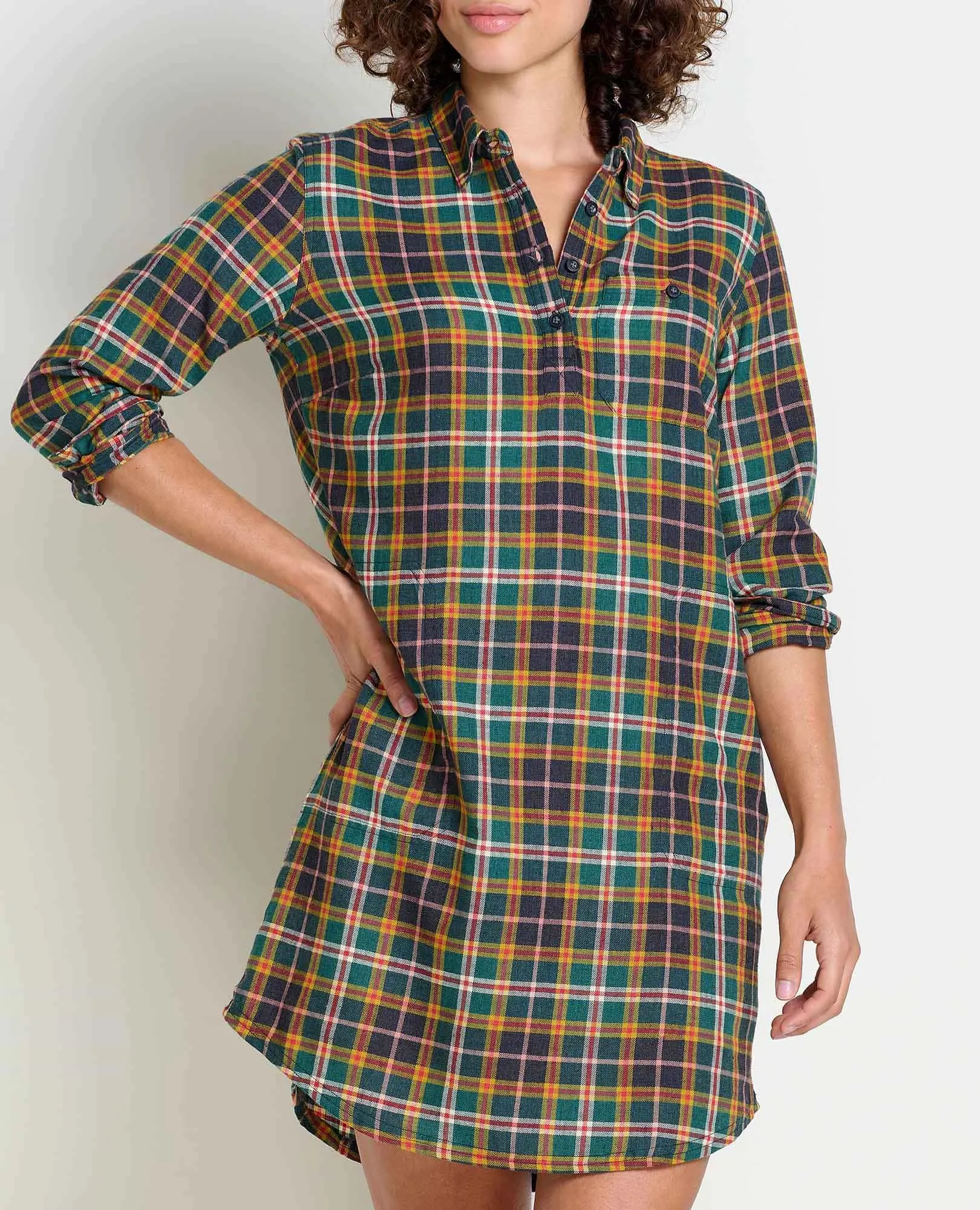 Re-Form Flannel Popover Shirt Dress - SALE