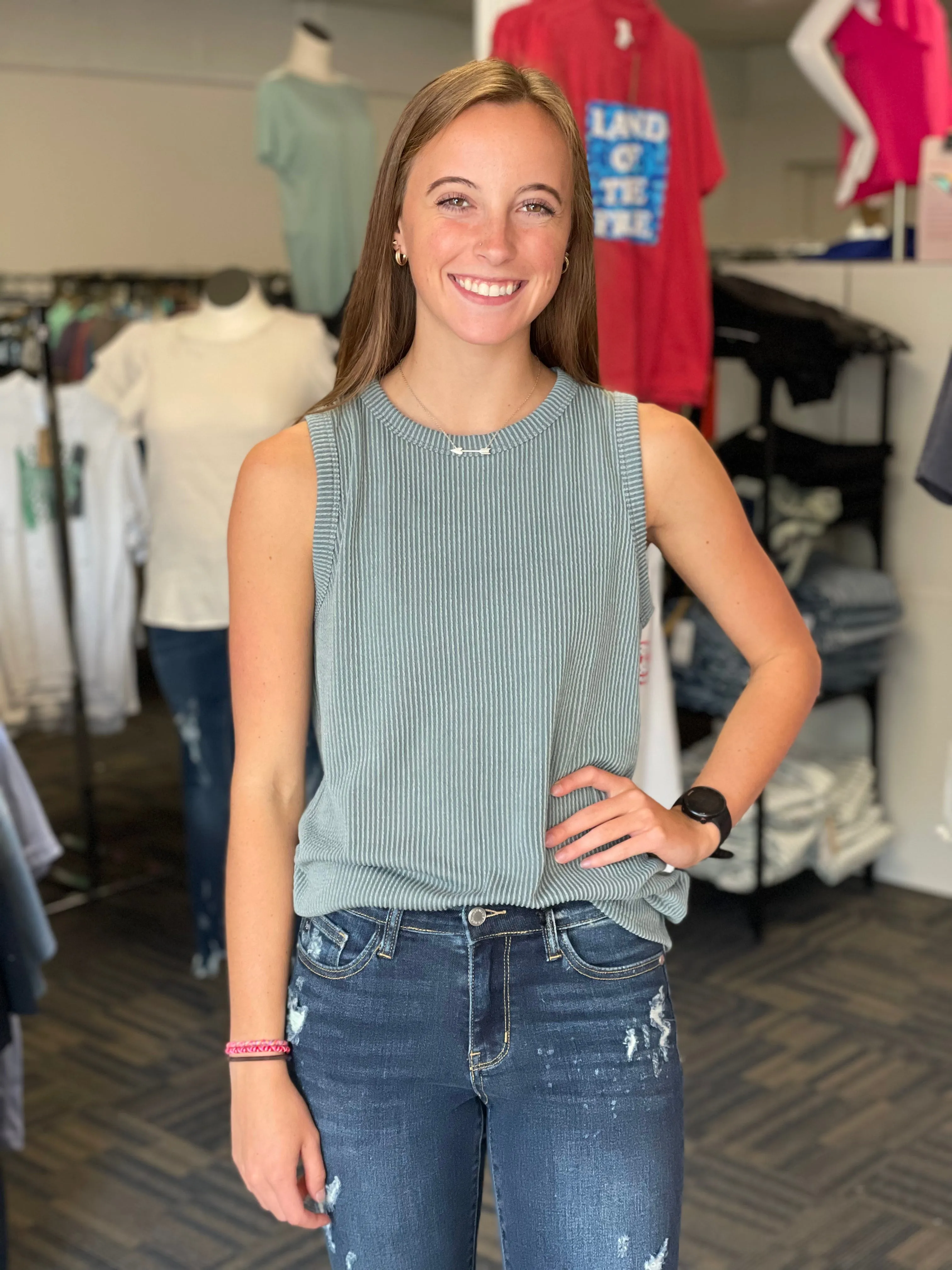 Ready For The Day Ribbed Tank Top-3 Colors Available