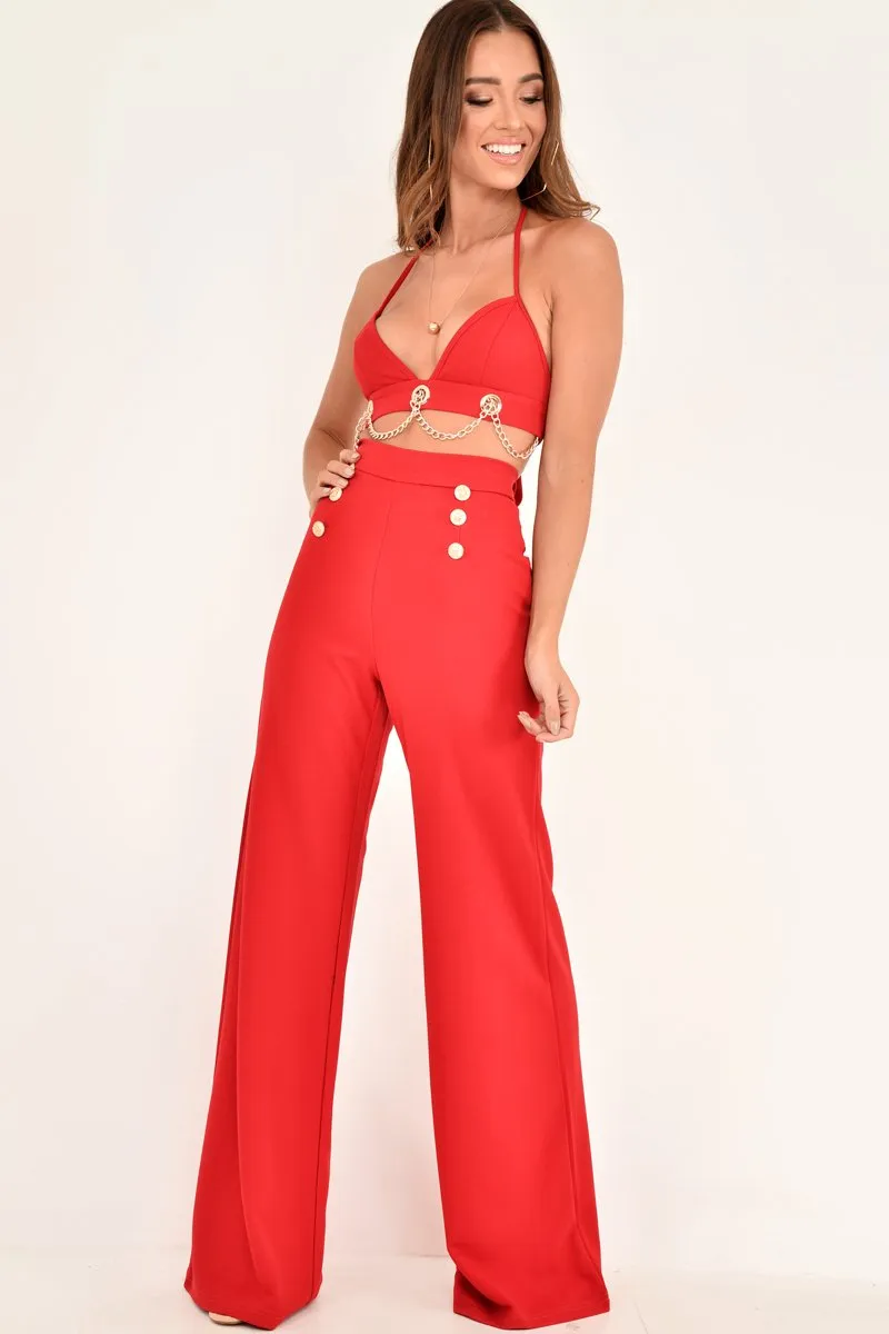 Red Chain Detail Bralet - Georgiana