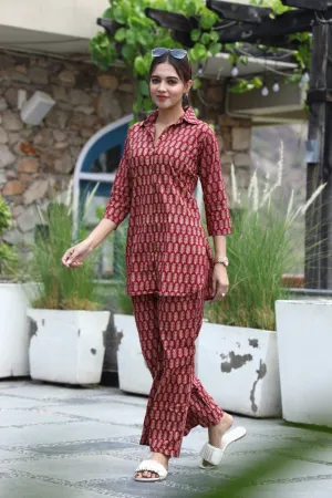 Red Cord Set In Comfy Cotton