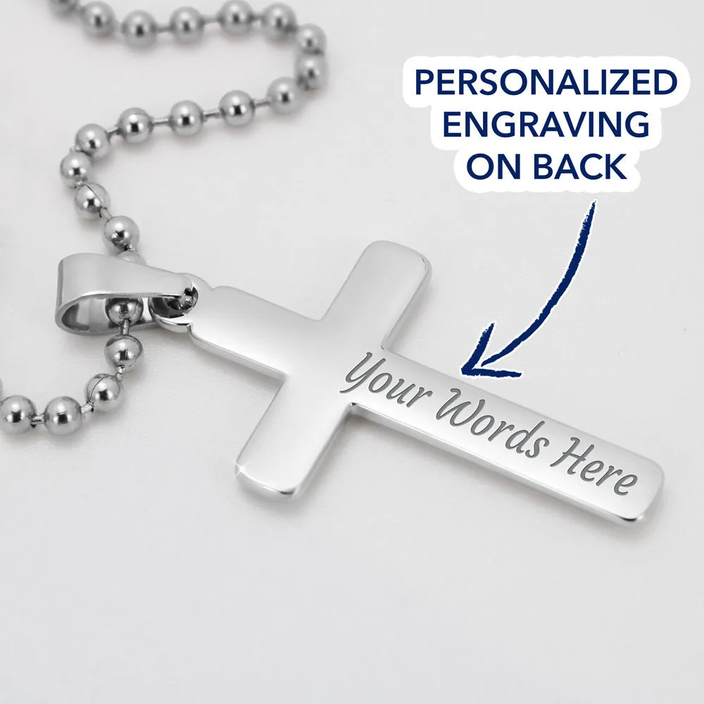 Riding Partner for Life Engraved Cross Necklace