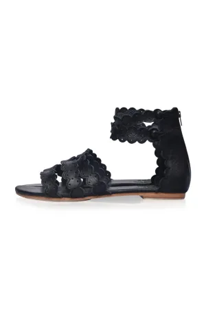 Rimini Boho Leather Sandals in Dark Brown
