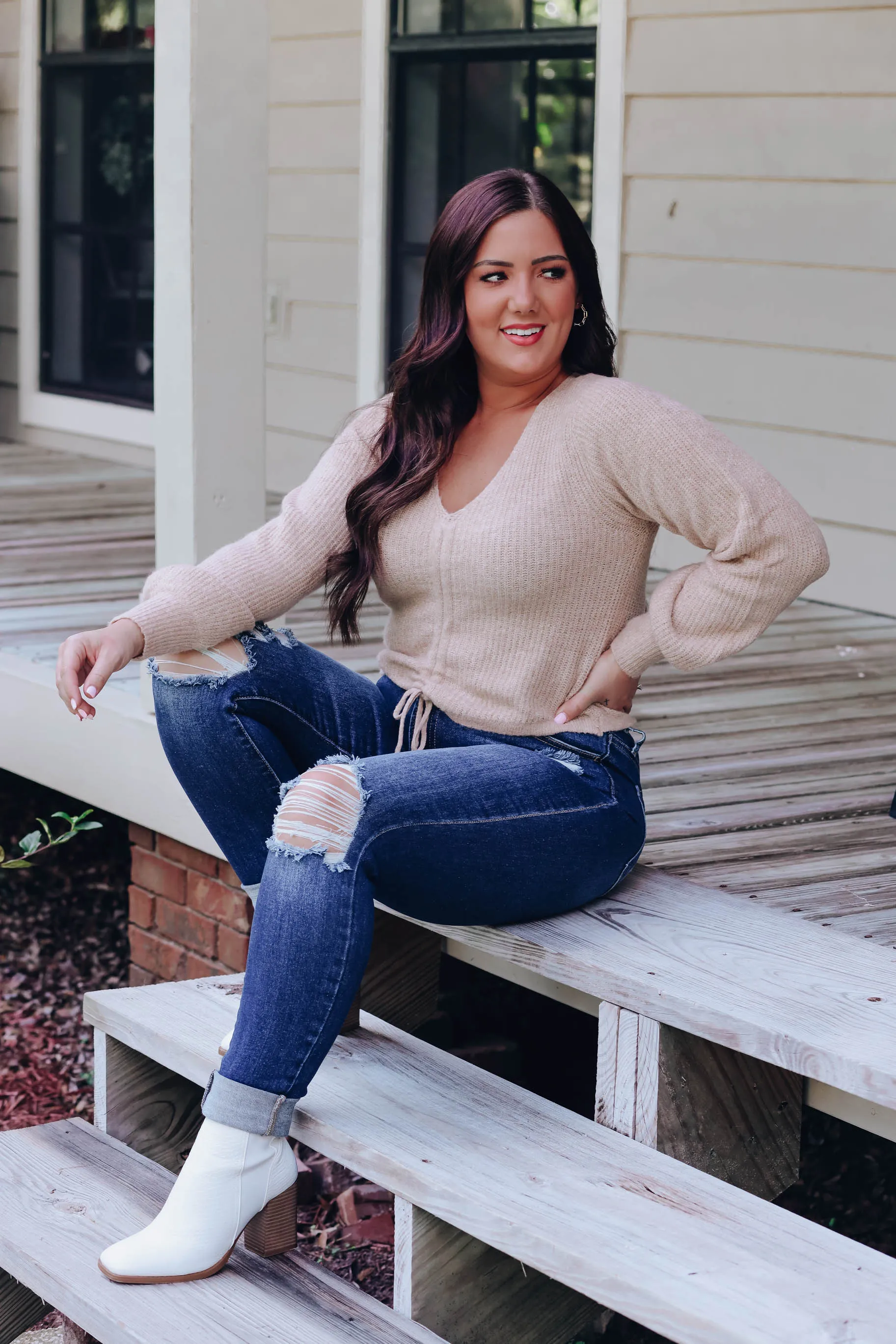Rio Ruched Drawstring Sweater