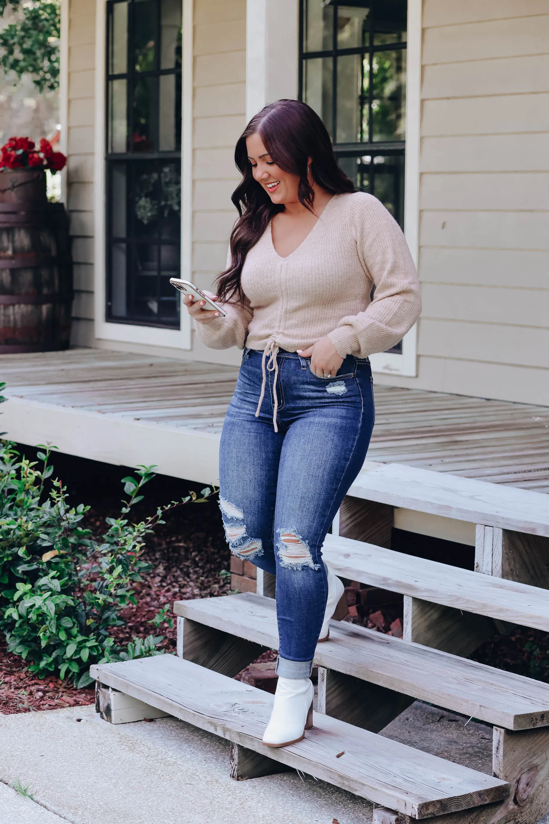 Rio Ruched Drawstring Sweater