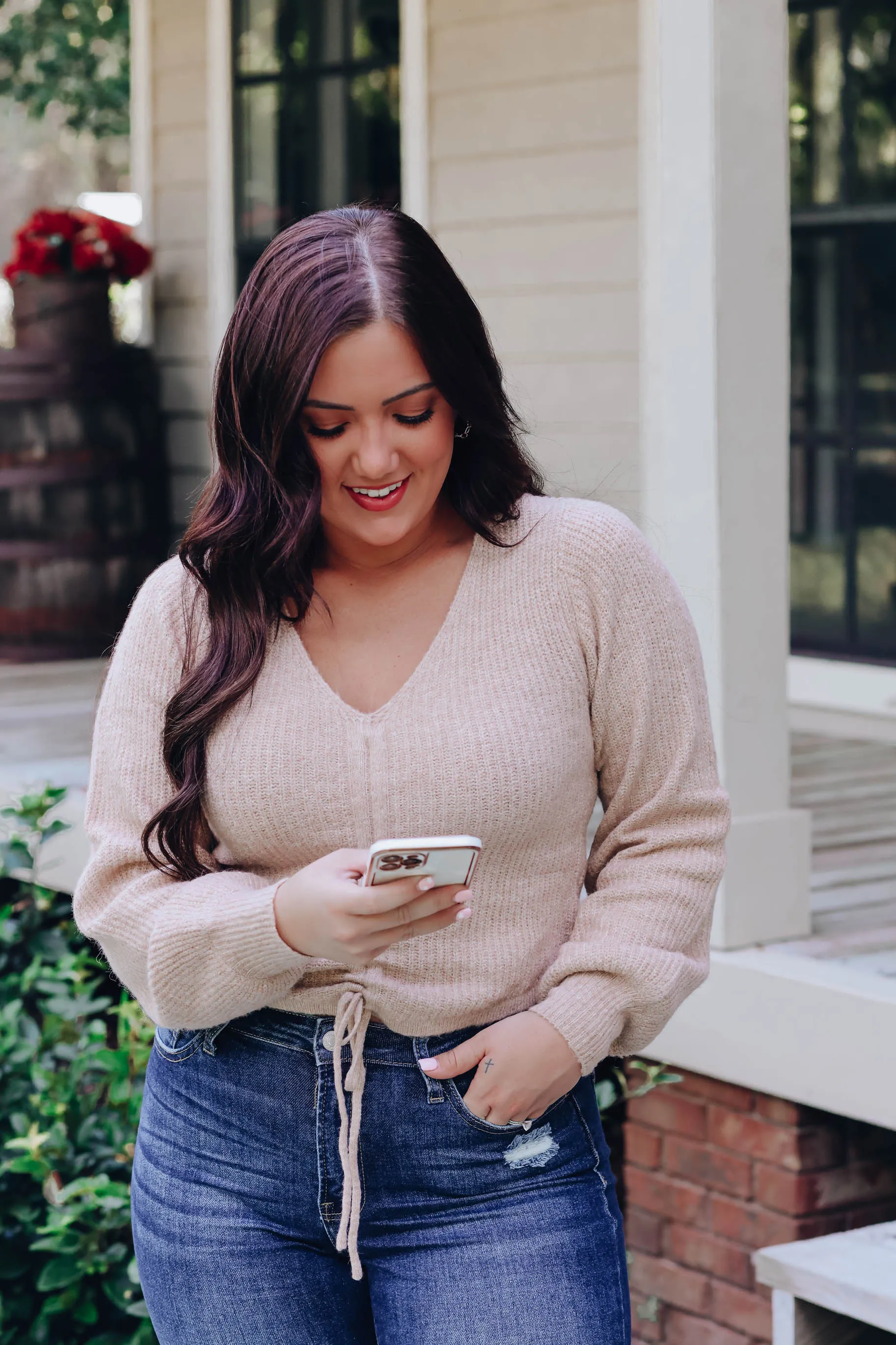 Rio Ruched Drawstring Sweater
