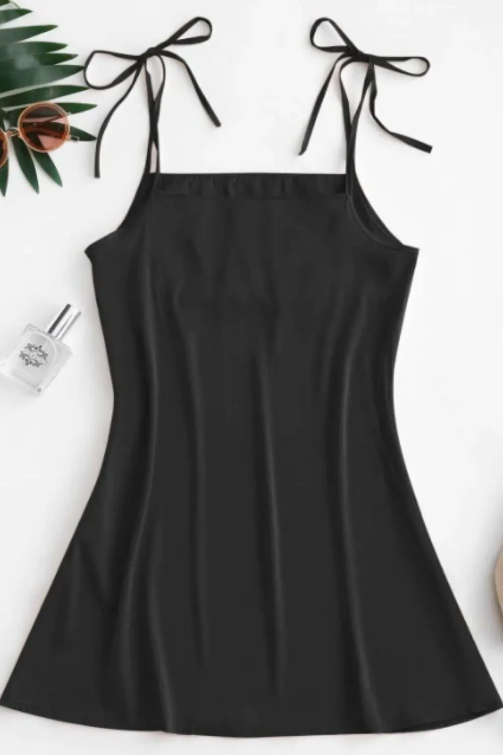 Rouched Tie Shoulder Mini Dress