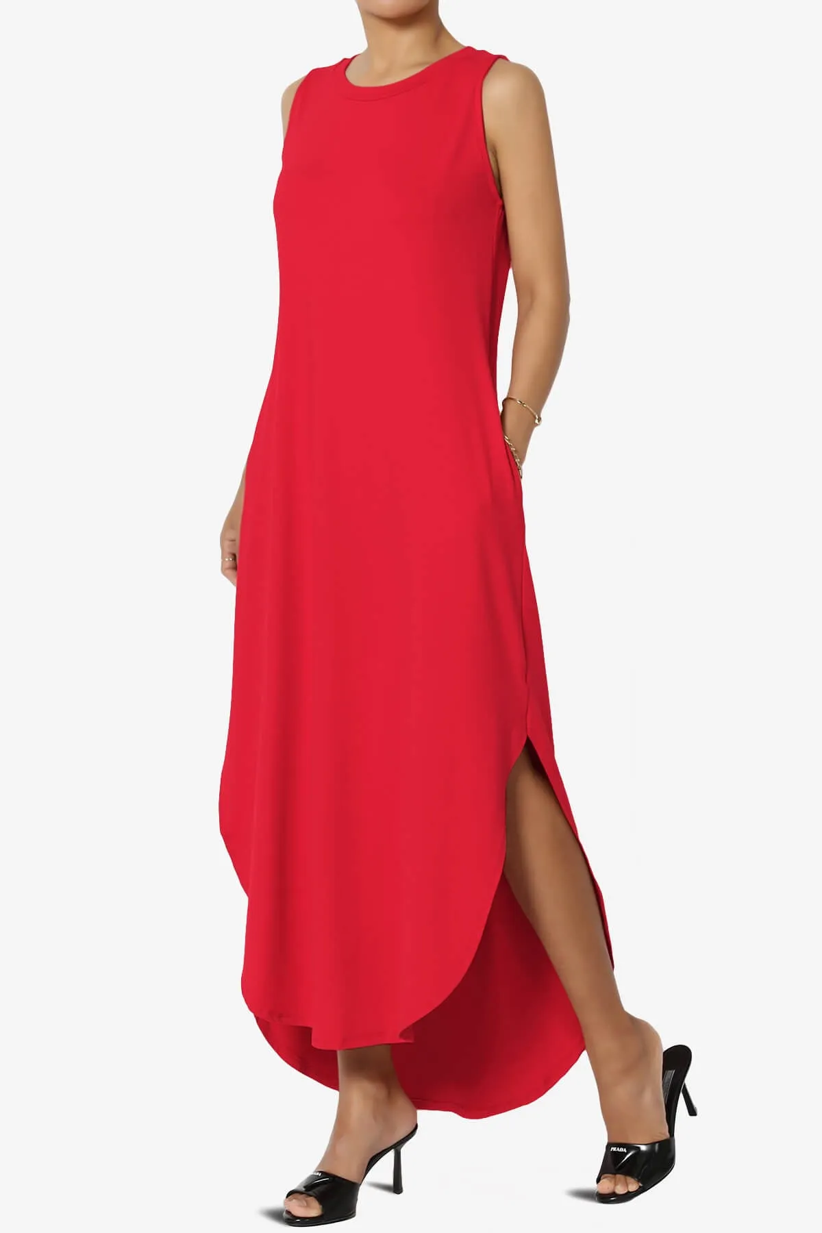 Rozlyn Sleeveless Slit Maxi Dress PLUS