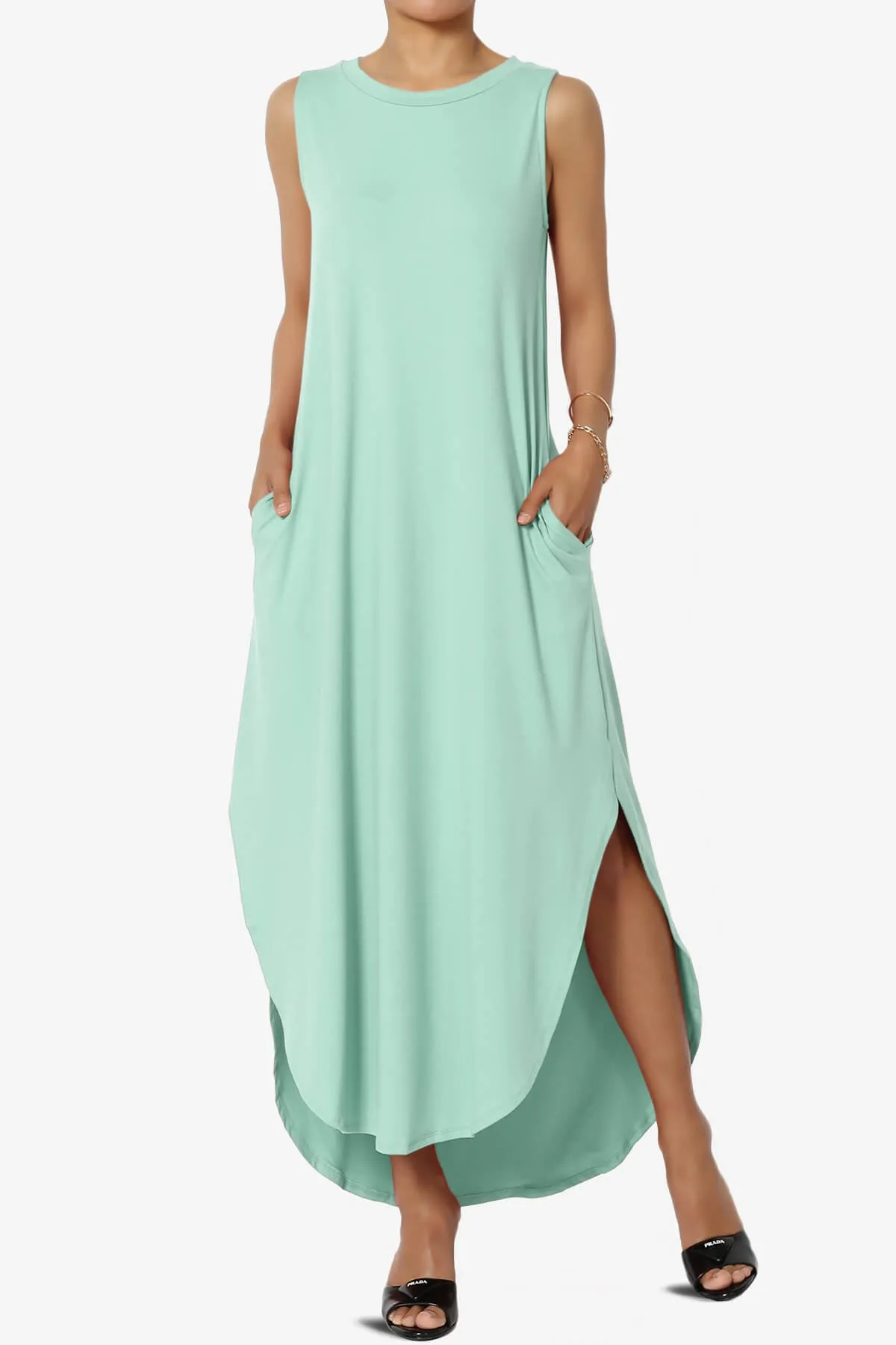 Rozlyn Sleeveless Slit Maxi Dress PLUS