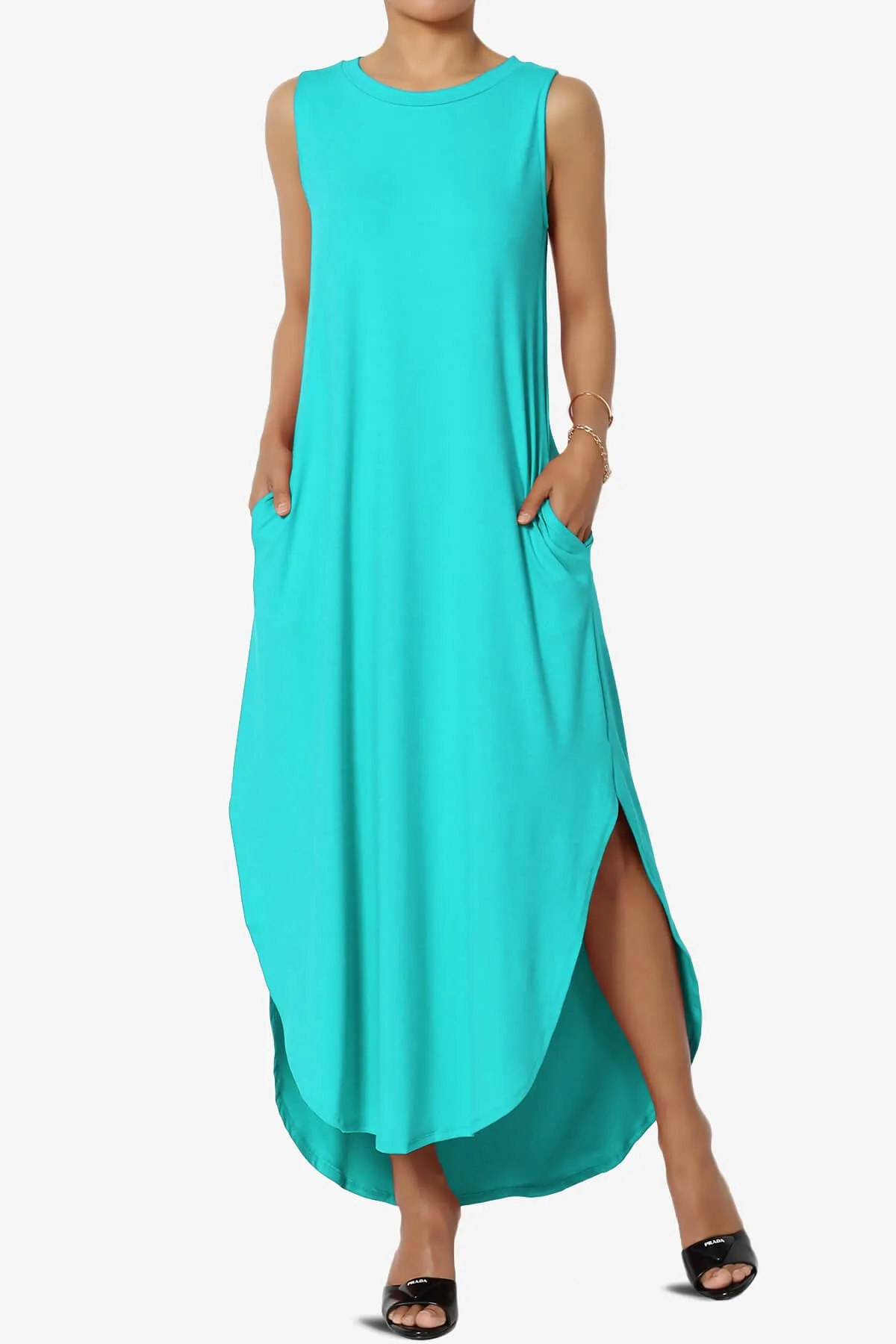 Rozlyn Sleeveless Slit Maxi Dress PLUS