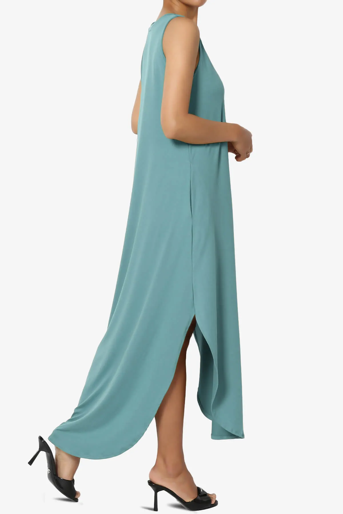 Rozlyn Sleeveless Slit Maxi Dress PLUS