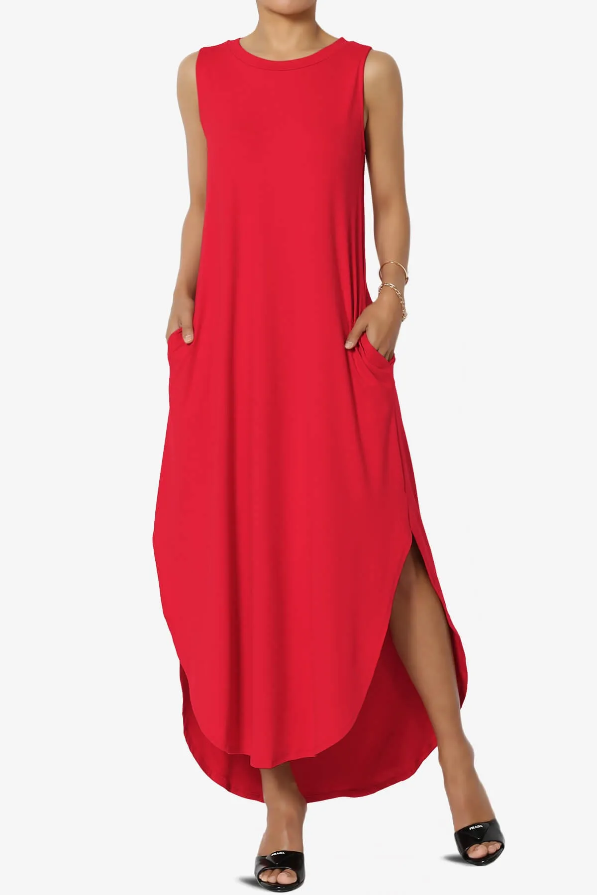 Rozlyn Sleeveless Slit Maxi Dress PLUS