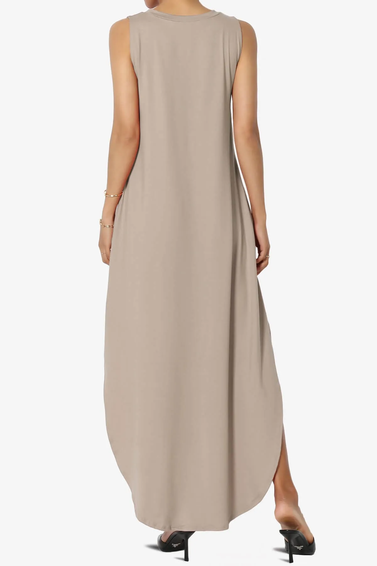Rozlyn Sleeveless Slit Maxi Dress PLUS