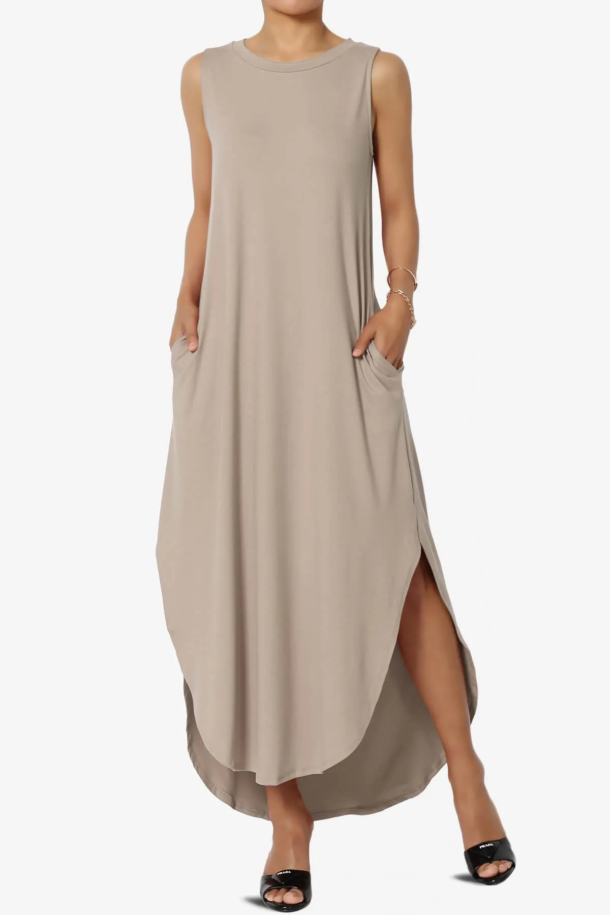 Rozlyn Sleeveless Slit Maxi Dress PLUS