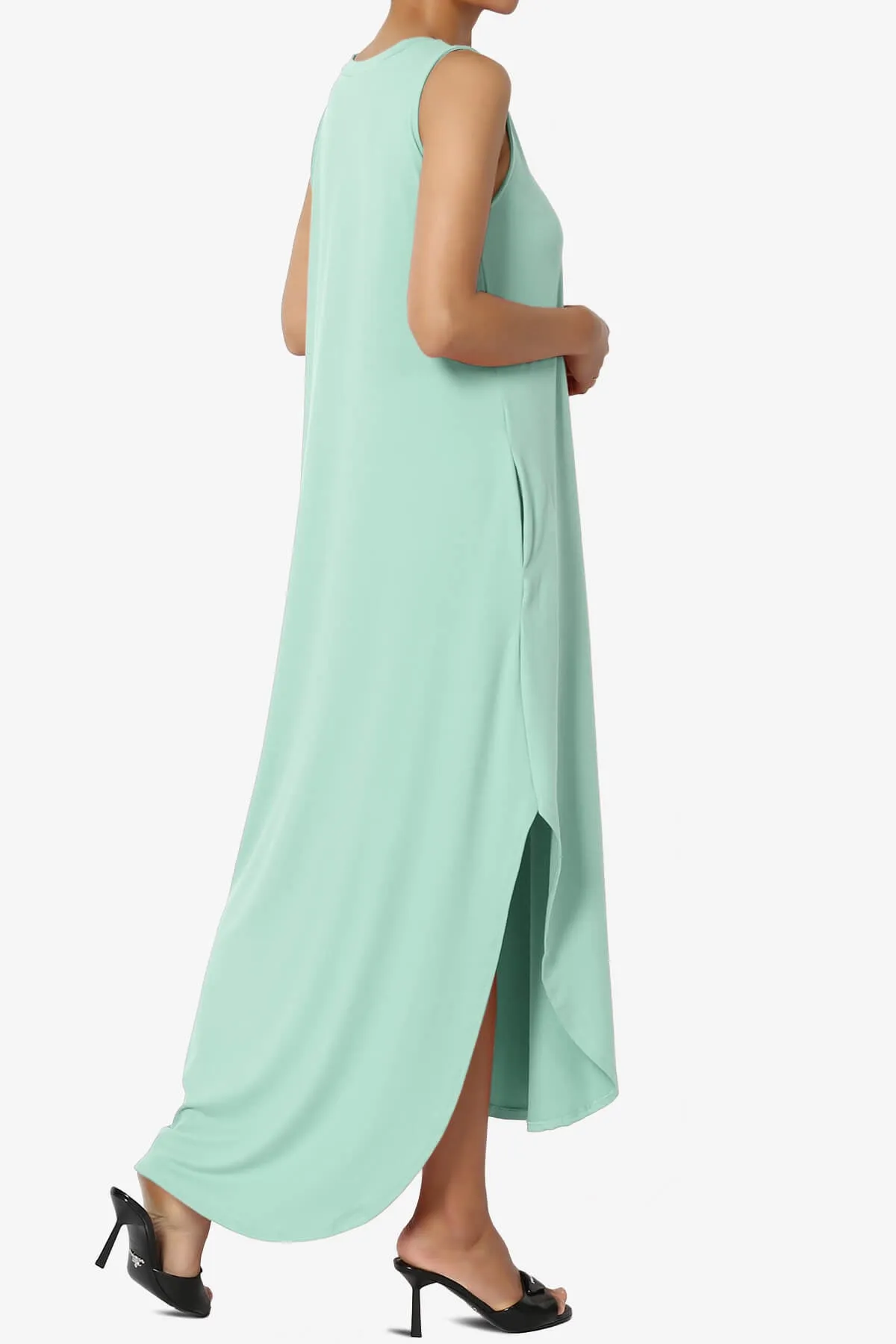 Rozlyn Sleeveless Slit Maxi Dress PLUS