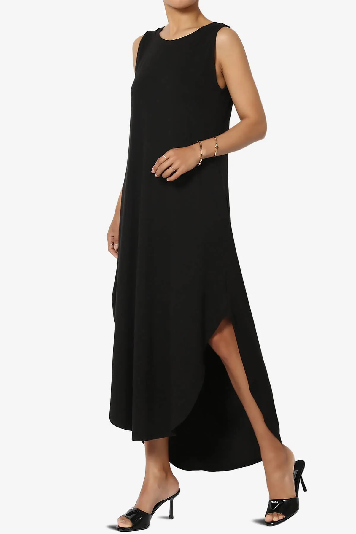 Rozlyn Sleeveless Slit Maxi Dress PLUS