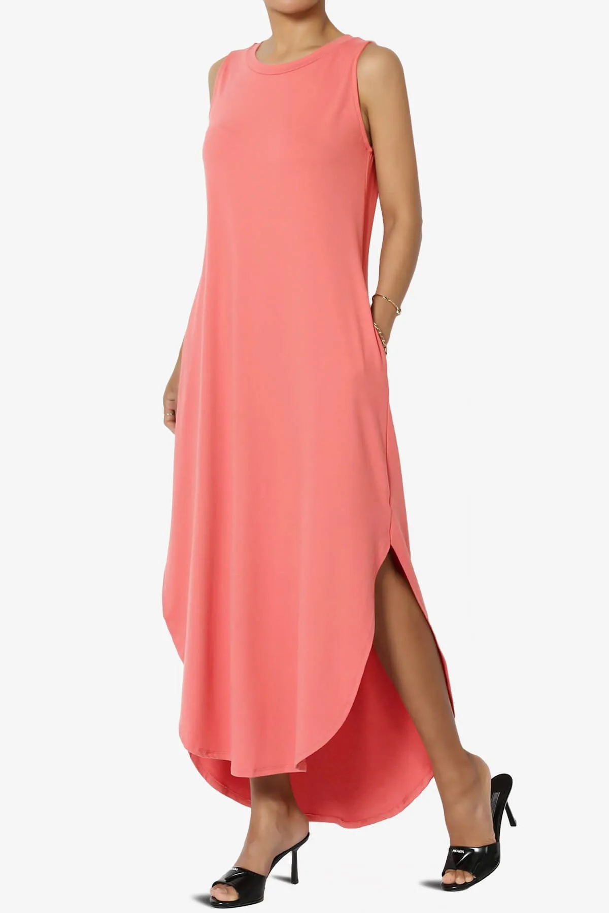Rozlyn Sleeveless Slit Maxi Dress PLUS