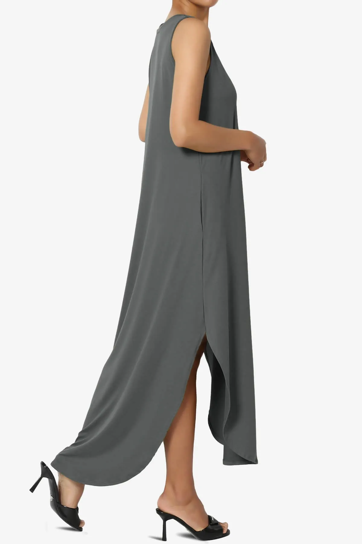 Rozlyn Sleeveless Slit Maxi Dress PLUS