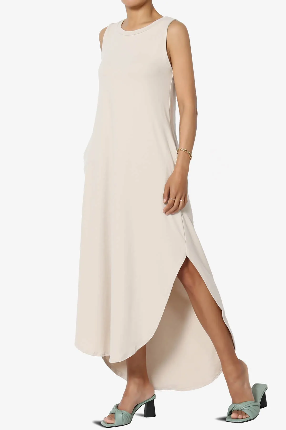 Rozlyn Sleeveless Slit Maxi Dress PLUS