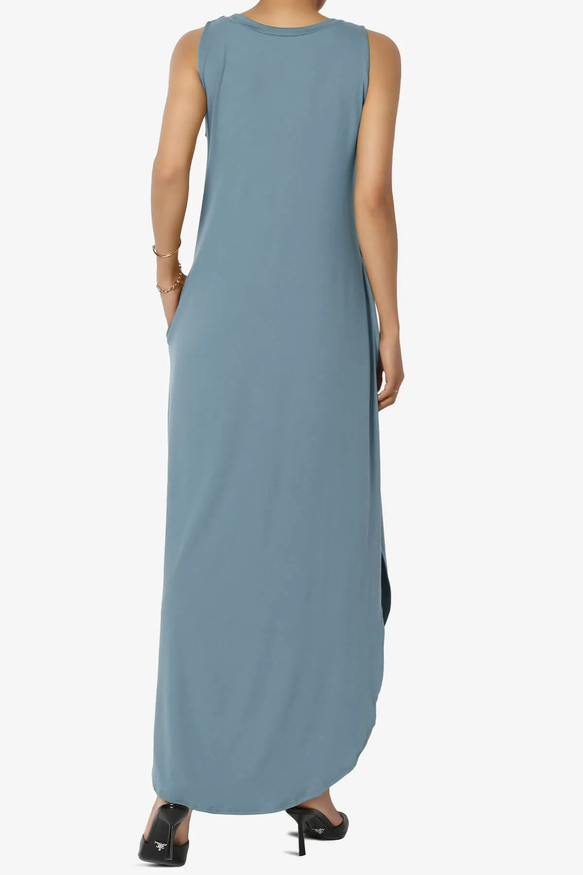Rozlyn Sleeveless Slit Maxi Dress PLUS