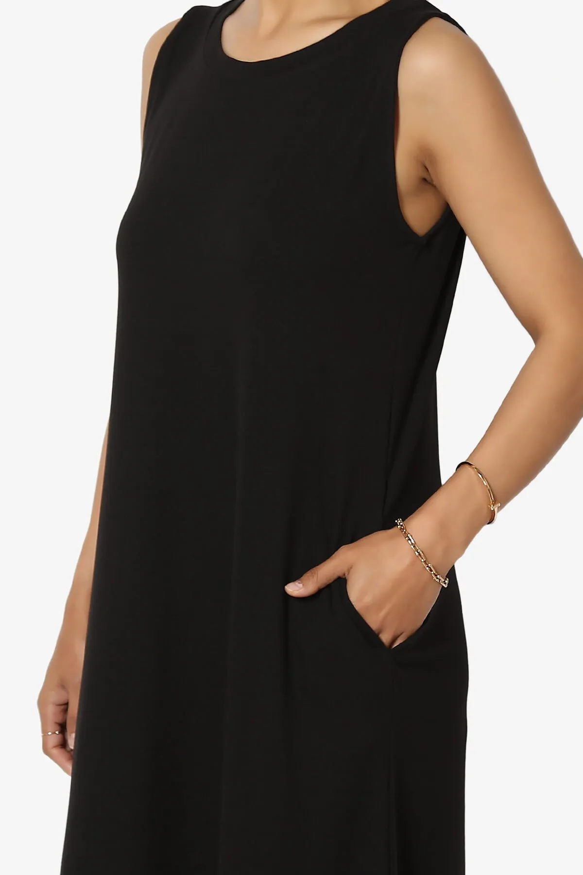 Rozlyn Sleeveless Slit Maxi Dress PLUS
