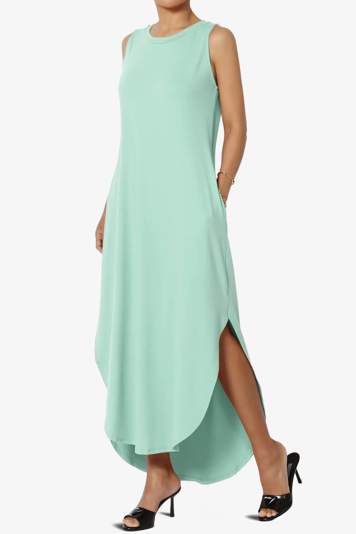 Rozlyn Sleeveless Slit Maxi Dress PLUS
