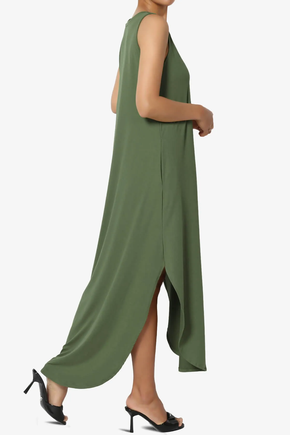 Rozlyn Sleeveless Slit Maxi Dress PLUS