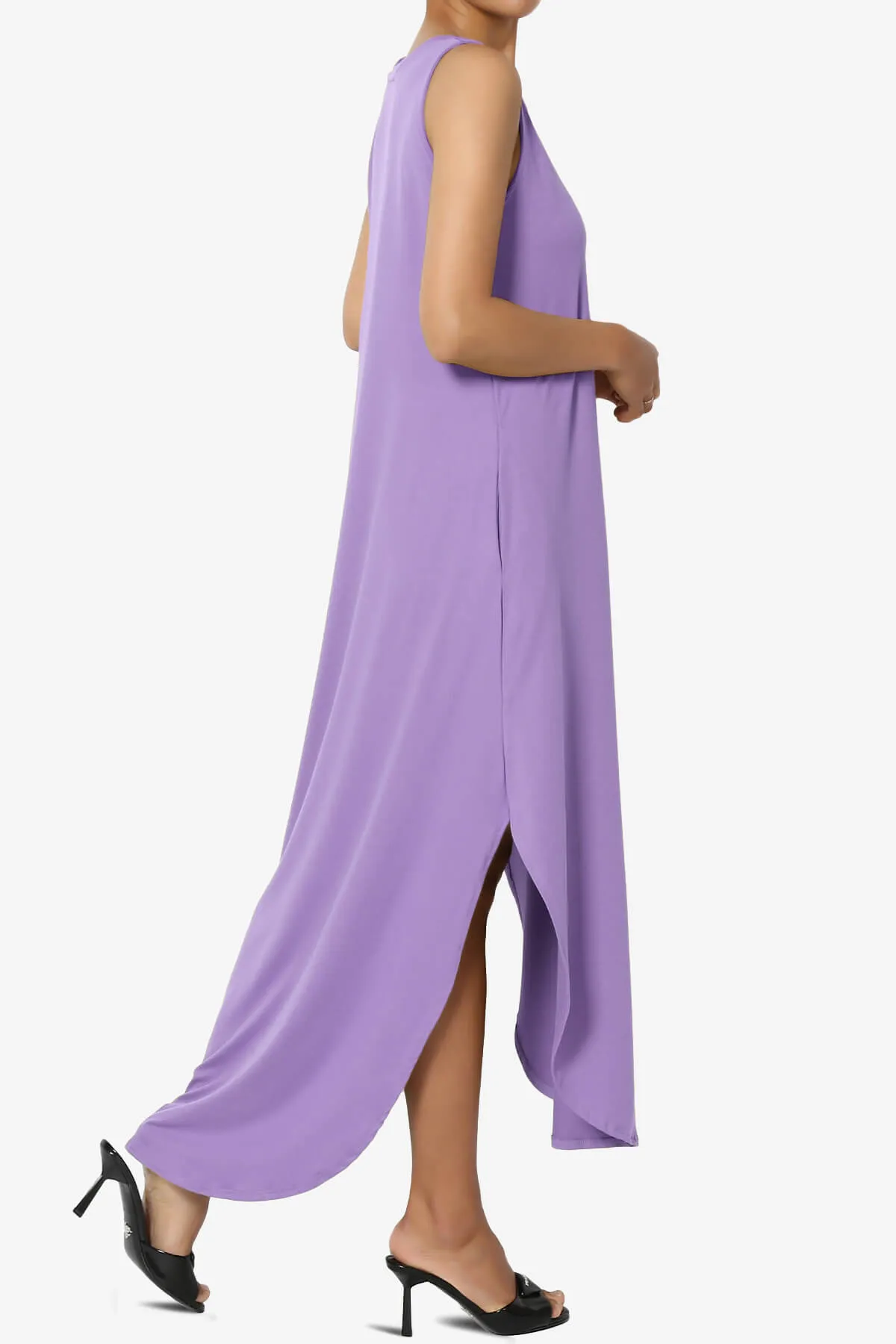 Rozlyn Sleeveless Slit Maxi Dress PLUS