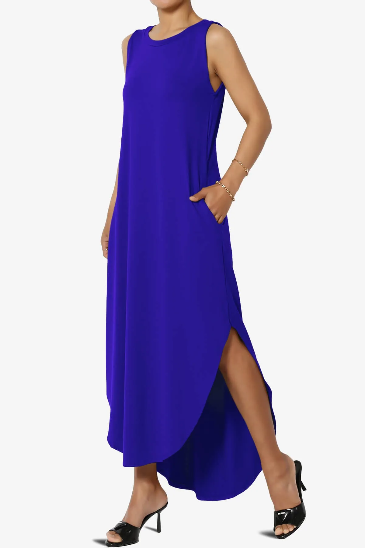 Rozlyn Sleeveless Slit Maxi Dress PLUS