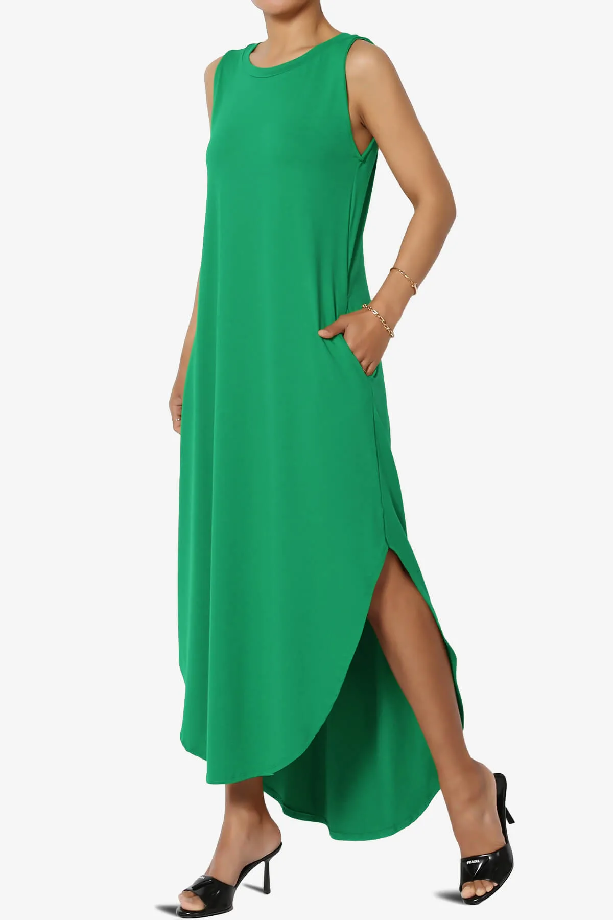 Rozlyn Sleeveless Slit Maxi Dress PLUS
