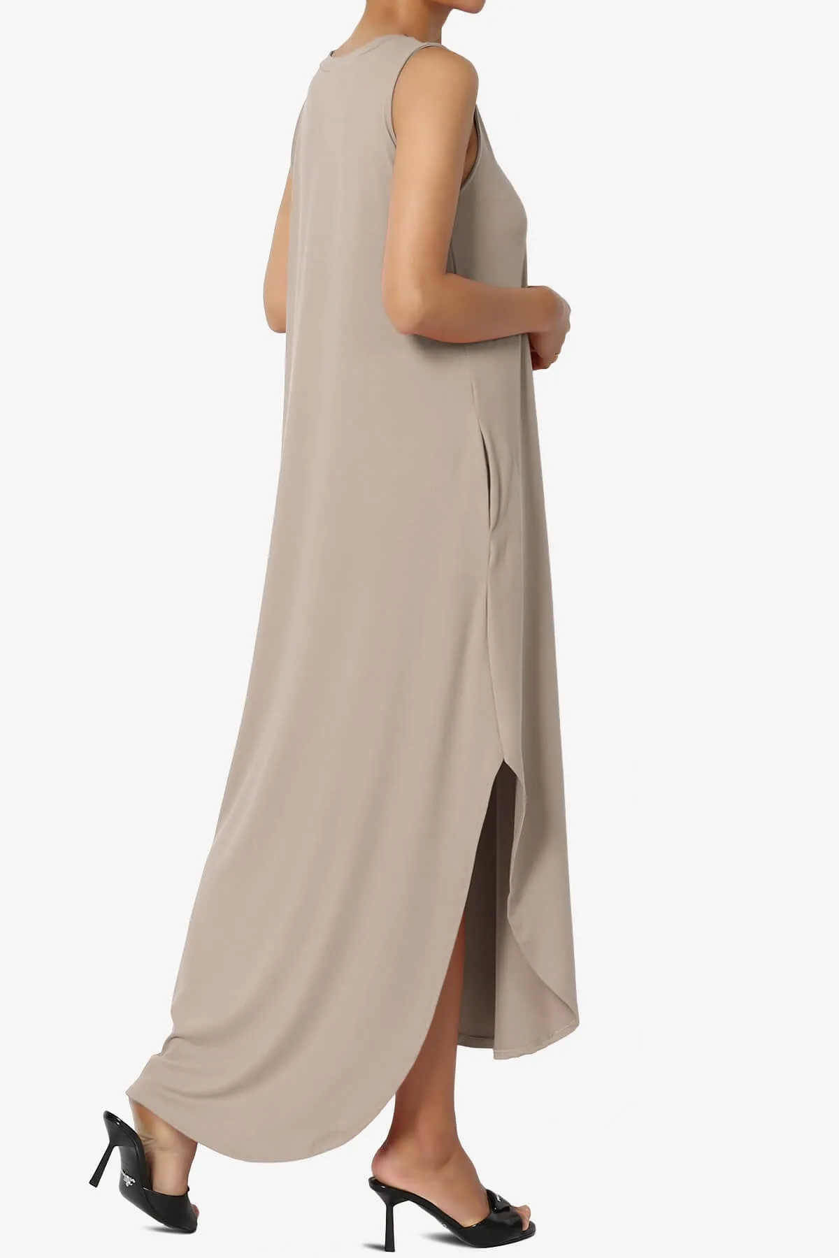 Rozlyn Sleeveless Slit Maxi Dress PLUS