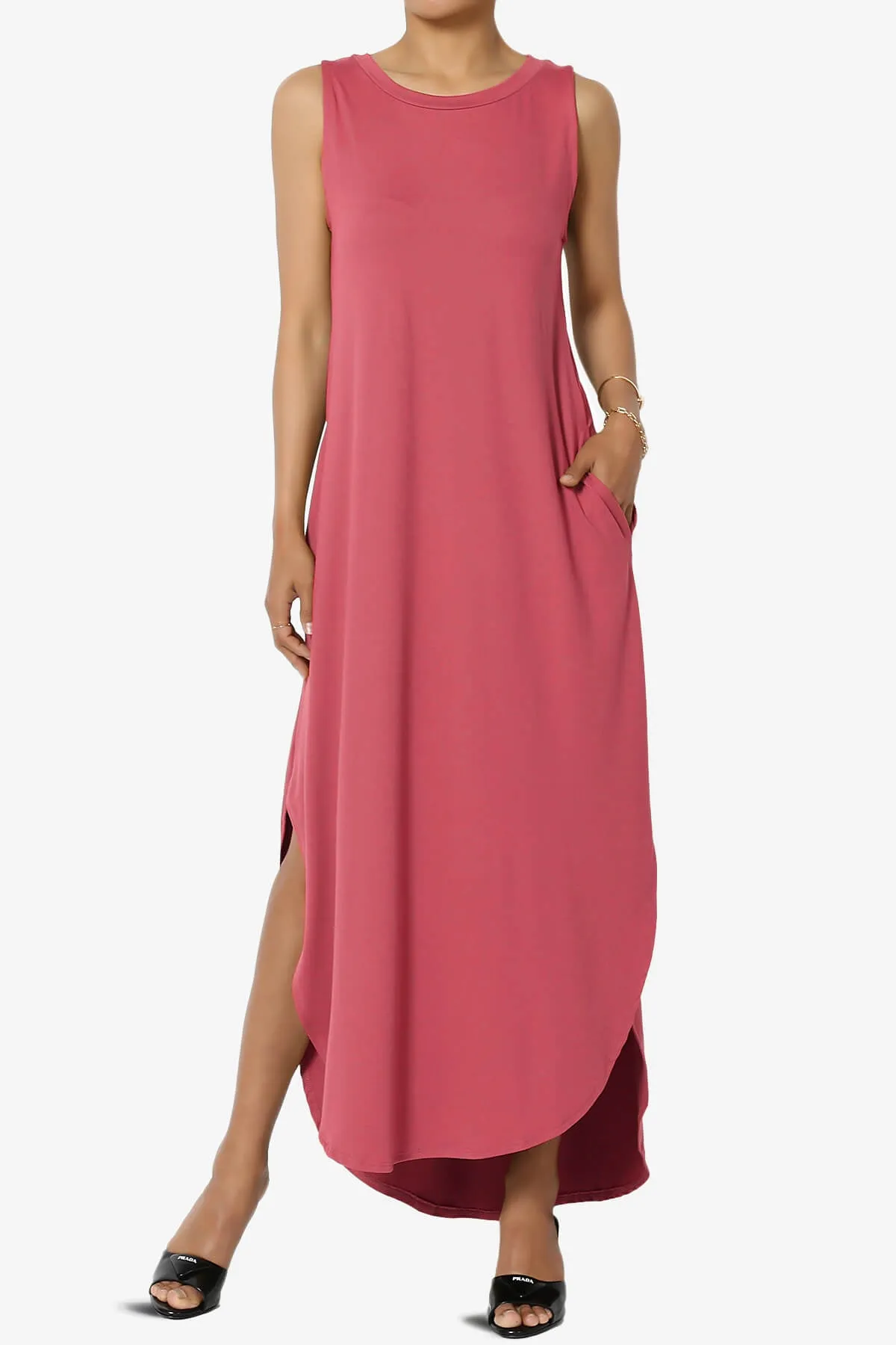 Rozlyn Sleeveless Slit Maxi Dress PLUS