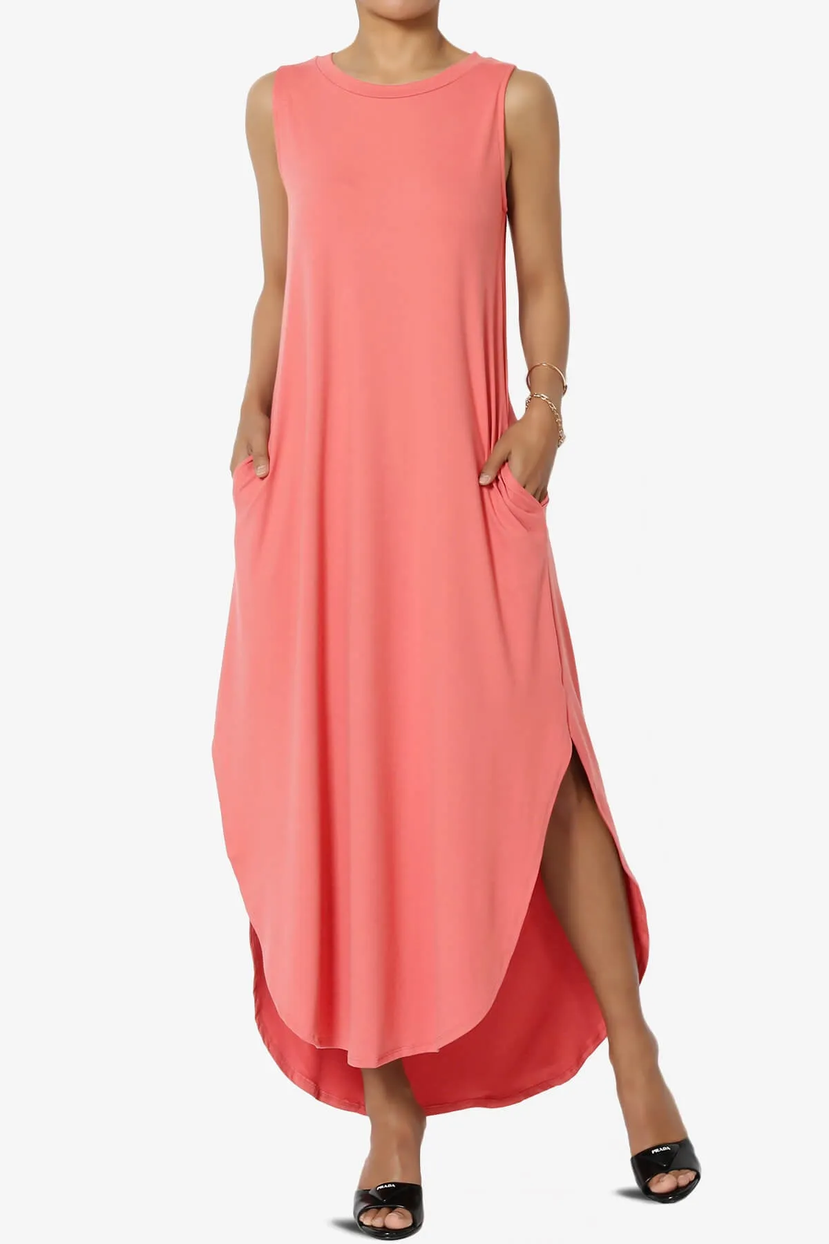 Rozlyn Sleeveless Slit Maxi Dress PLUS